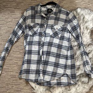 blue and white flannel